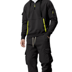 Men's Half-Zip Hoodie and Cargo Jogger Set