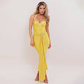 Women's Evening Dress with Wrap Design and Rhinestone Detail