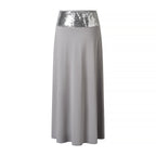 Women's Elegant Wrap Top and Maxi Skirt with Sequin Waistband