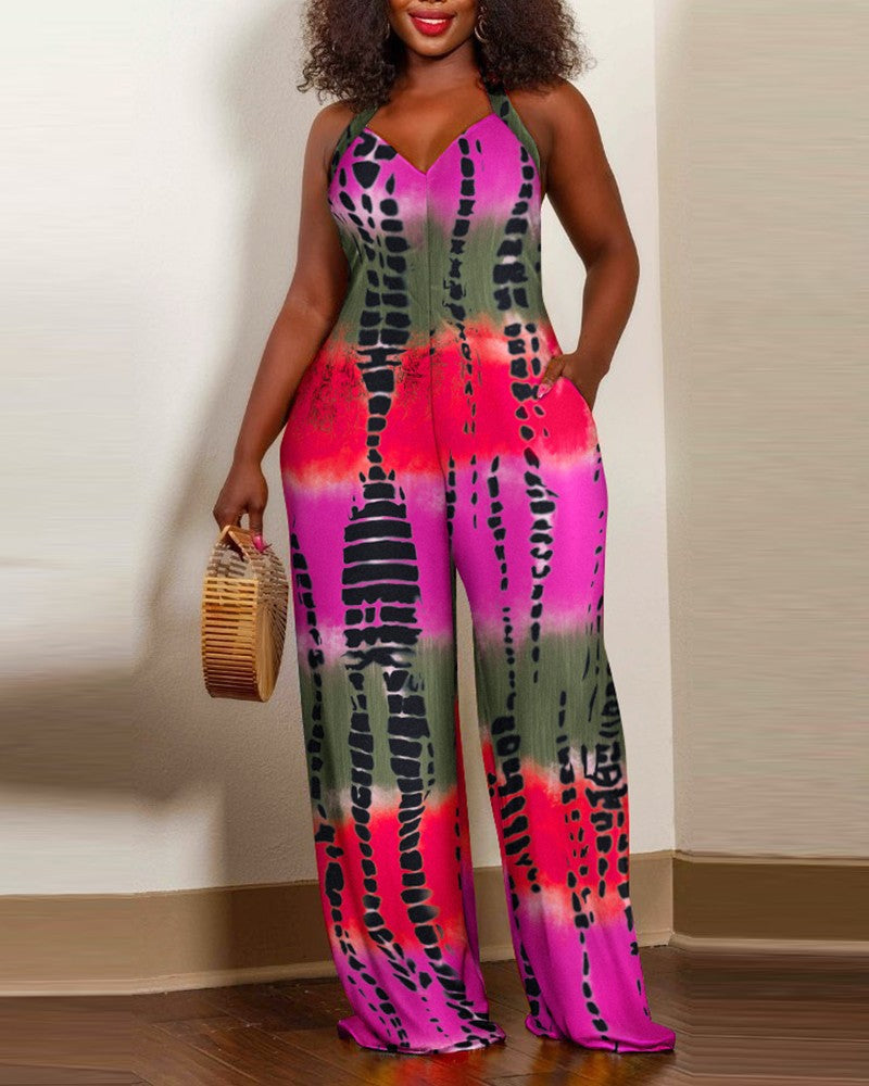 Women's Floral Wide Leg Jumpsuit