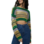 Women's Striped Crop Sweater