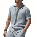 Men's Short-Sleeve Resort Shirt and Drawstring Bermuda Set