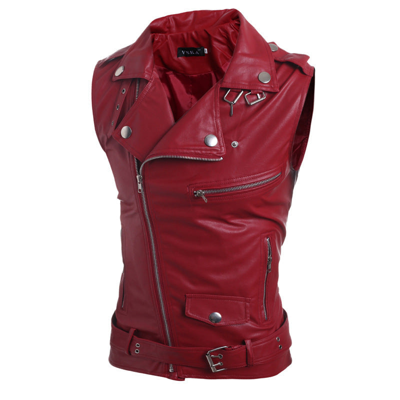 Women's Biker Vest with Asymmetric Zipper