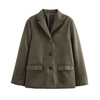 Women's Elegant Modern Cut Jacket with Pockets
