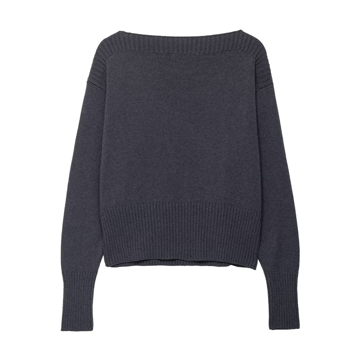 Women's Elegant Oversized Knit Sweater with Wide Round Neck