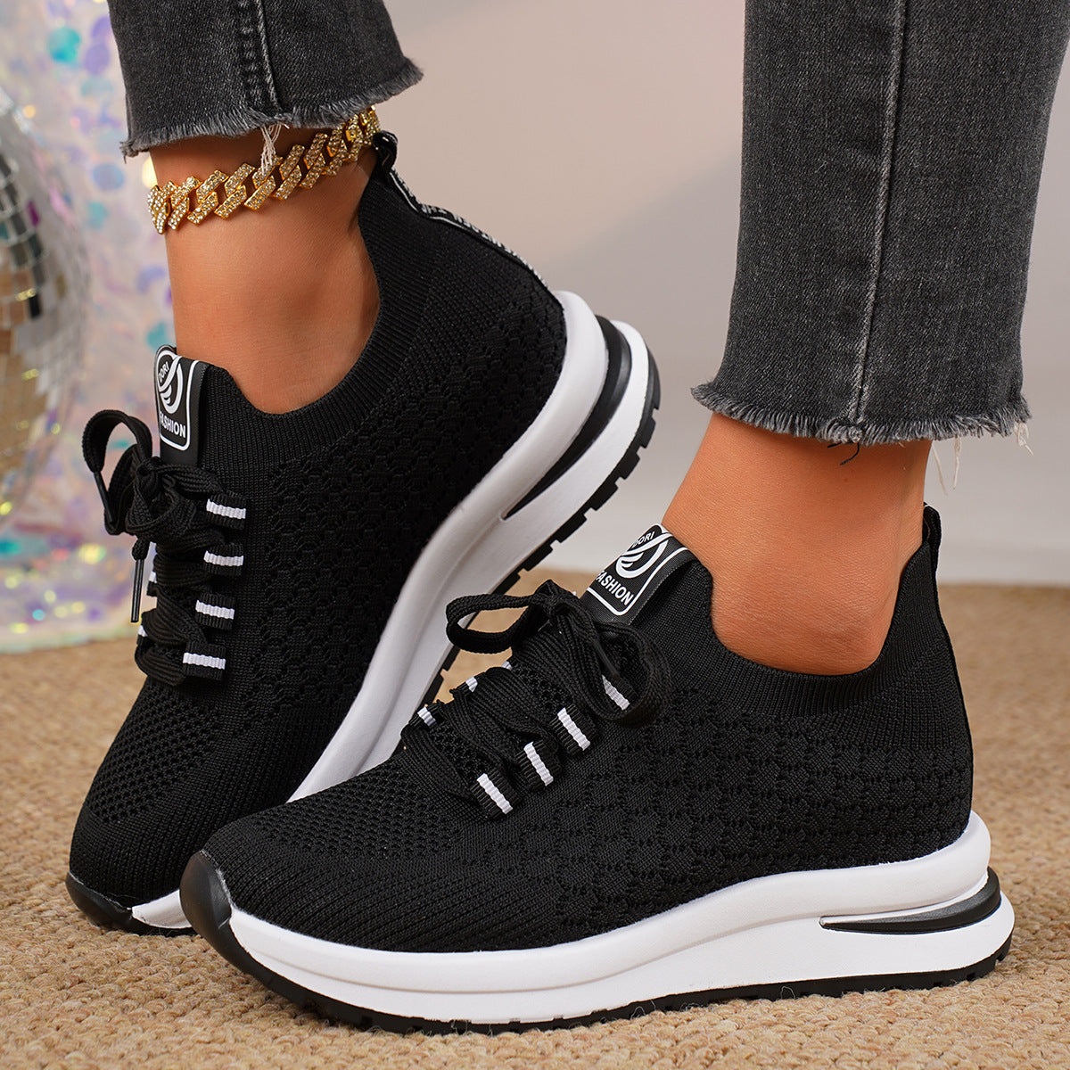 Women's Breathable Running Sneakers with Flexible Upper