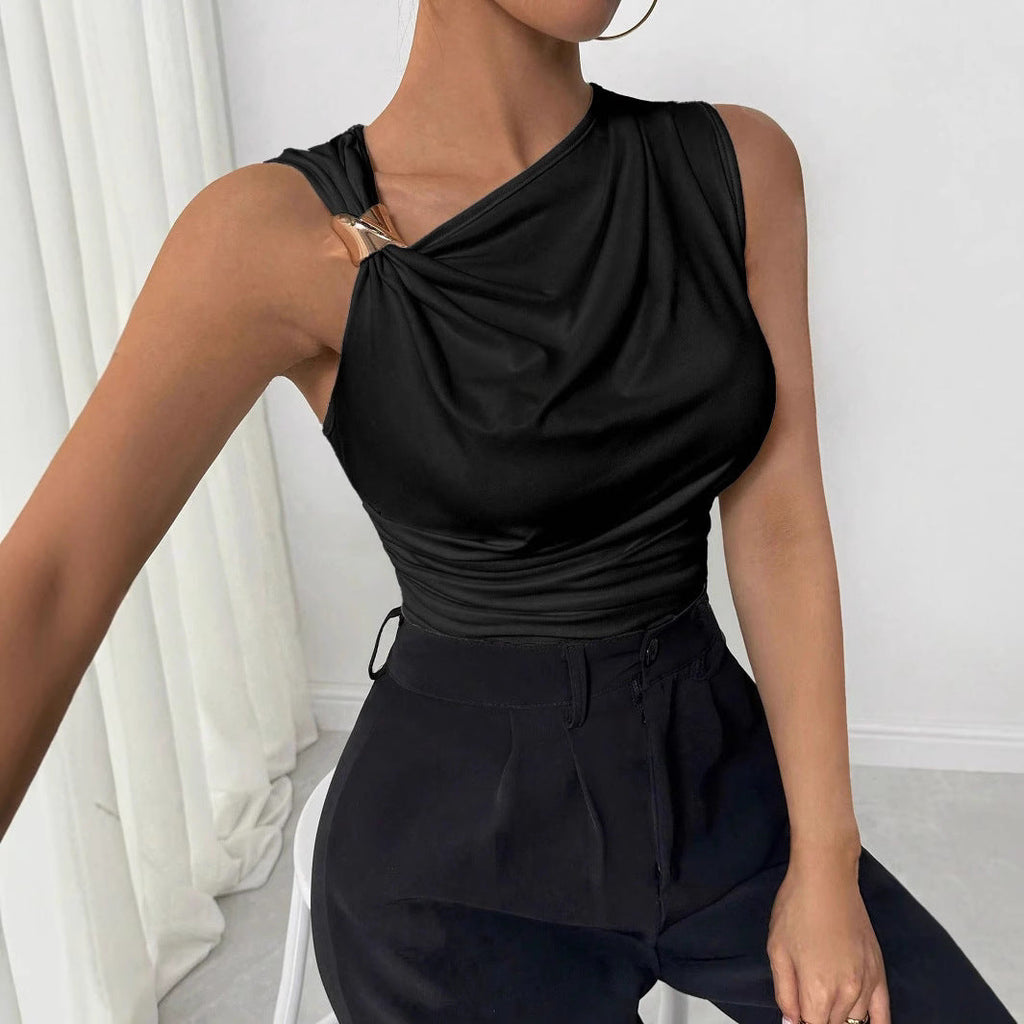 Women's Sleeveless Top with Decorative Knot