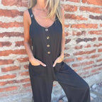 Women's Jumpsuit with Practical Pockets and Button Detail