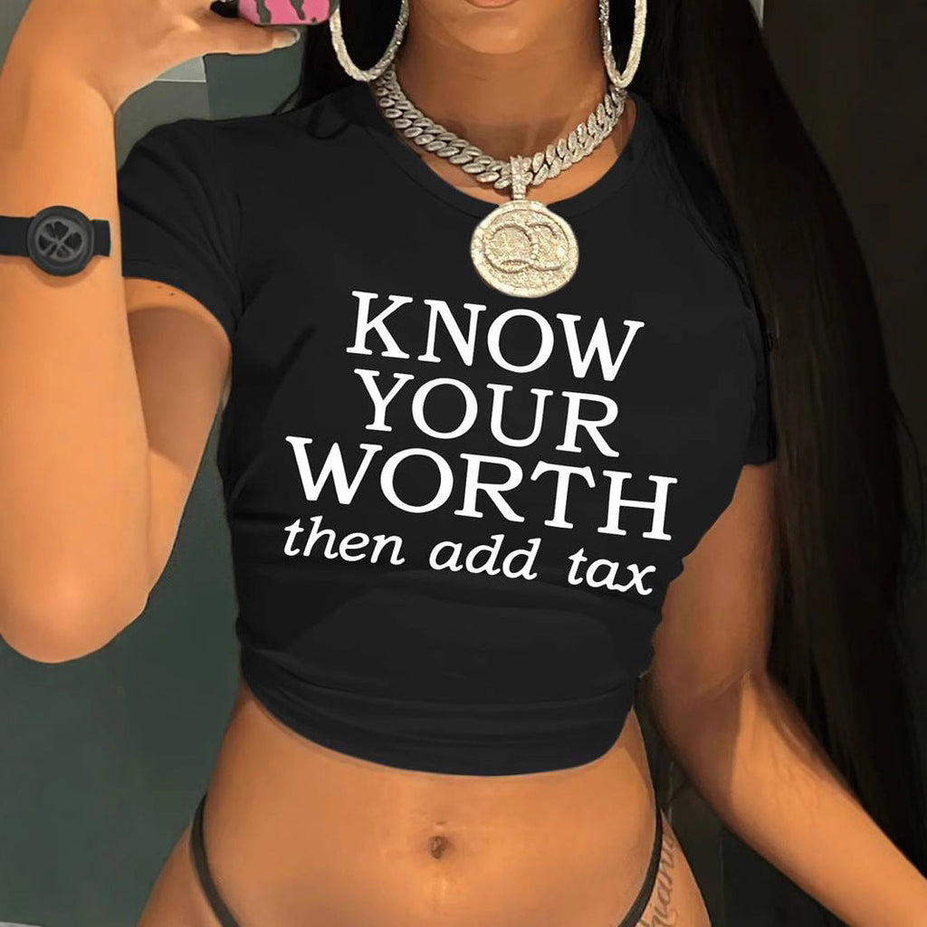 Women's Crop T-Shirt with Inspirational Text
