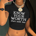 Women's Crop T-Shirt with Inspirational Text