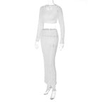 Elegant and Airy Crop Top with Matching Maxi Skirt