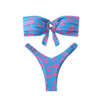 Women's Bandeau Bikini with Sophisticated Floral Pattern