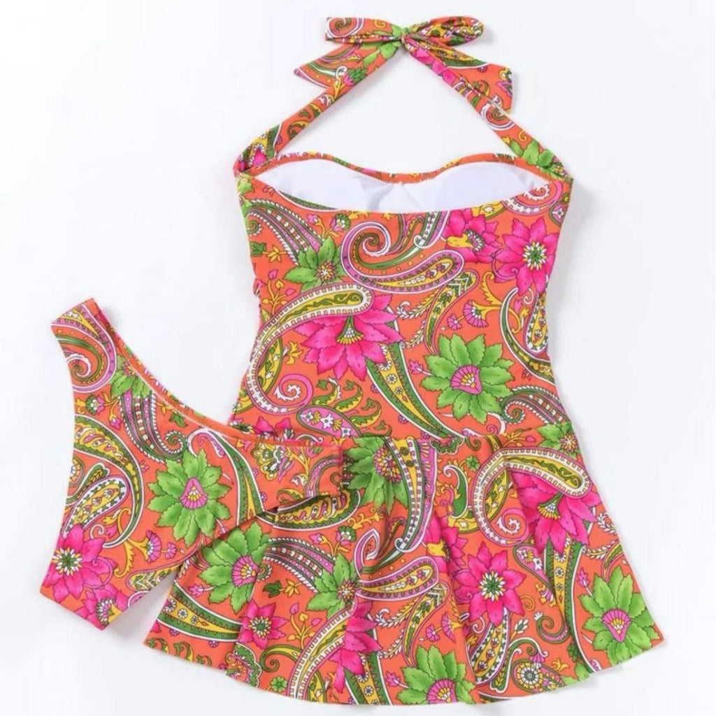 Women's Swimwear with Romantic Paisley Pattern