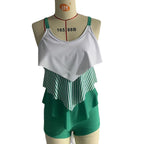 Women's Swimsuit Set with Playful Ruffle Details