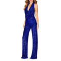 Glittering V-Neck Jumpsuit with Wide Legs