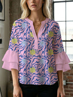 Women's Blouse with Beautiful Floral Design