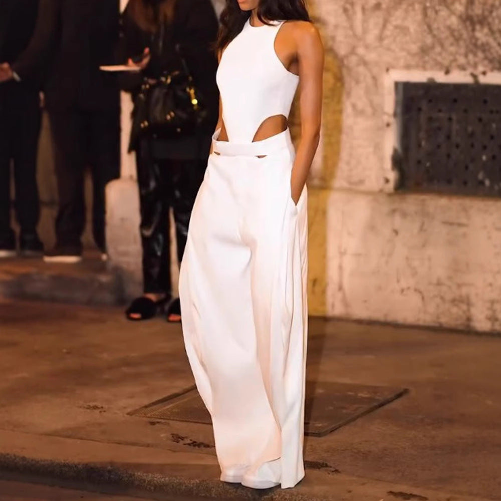 Women's Elegant High-Waisted Cut-Out Jumpsuit