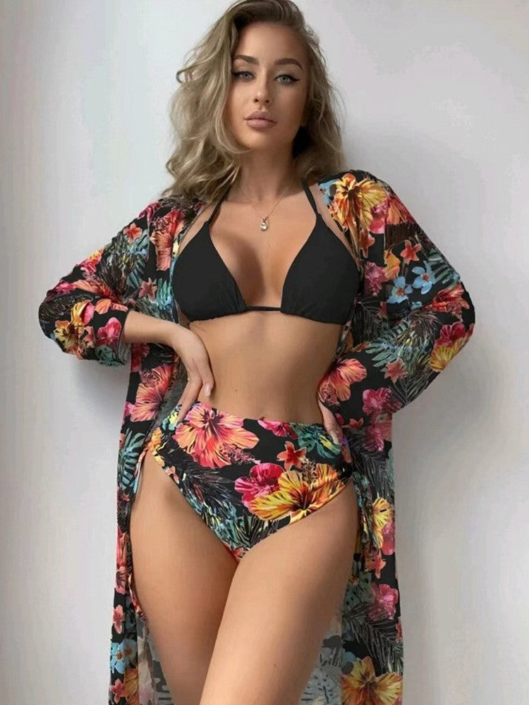 Women's Fashionable Swim Set with Stylish Kimono