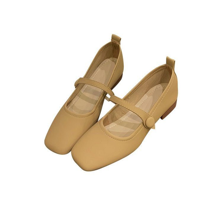 Women's Ballet Flats with Elegant Strap and Textured Finish