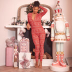 Women's Cozy Long-Sleeve Holiday Jumpsuit