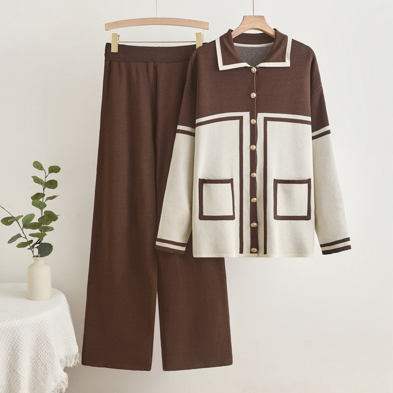 Women's Cozy Knit Loungewear Set with Pockets