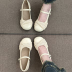 Women's Ballet Flats with Strap and Knit Detail