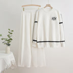 Women's Fashionable Leisure Loungewear Set with Wide Legs and Subtle Logo