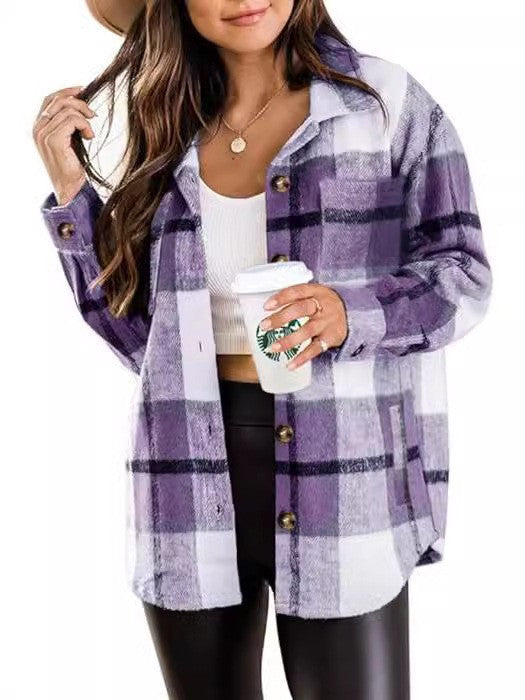 Women's Plaid Fleece Overshirt