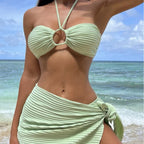 Women's Bandeau Bikini with Stylish Wrap Skirt