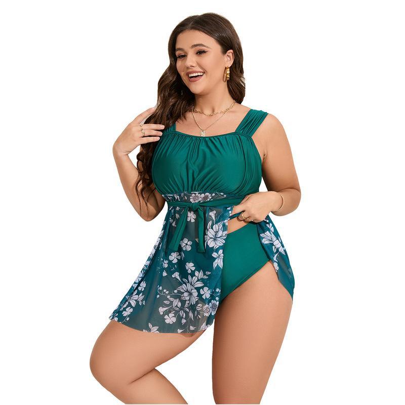Women's Elegant Beach Dress with Floral Cover-Up