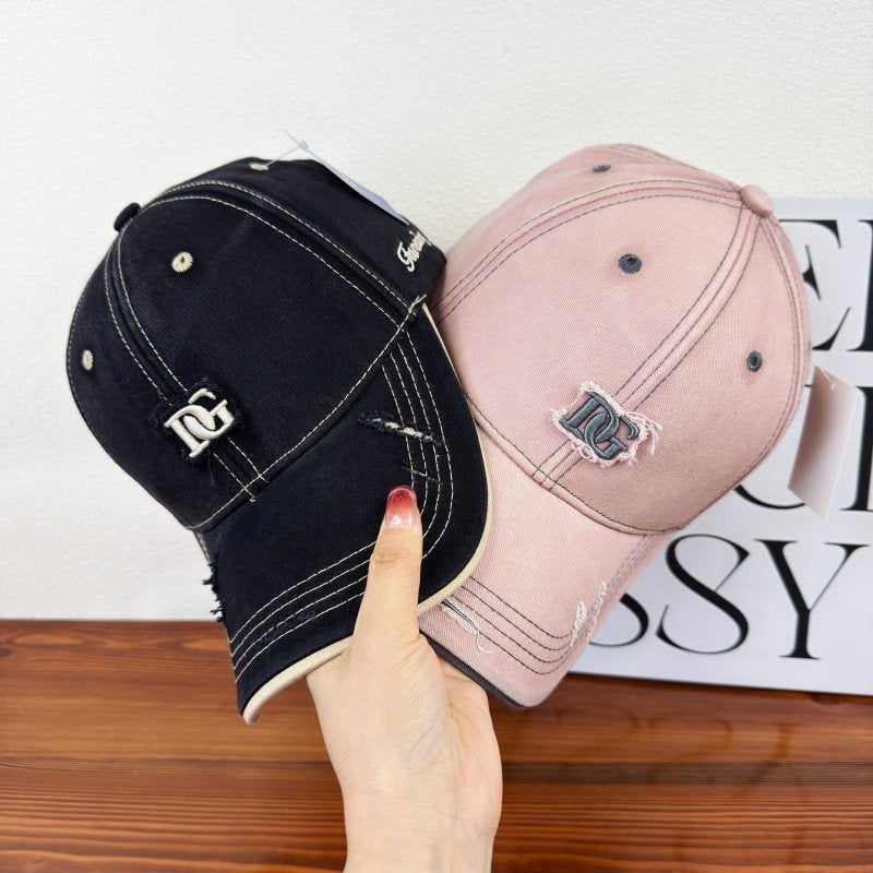 Men's Distressed Cotton Baseball Cap