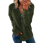 Women's Casual Pullover with Stylish Zipper