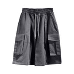 Cargo Midi Skirt with Elastic Drawstring Waist and Patch Pockets