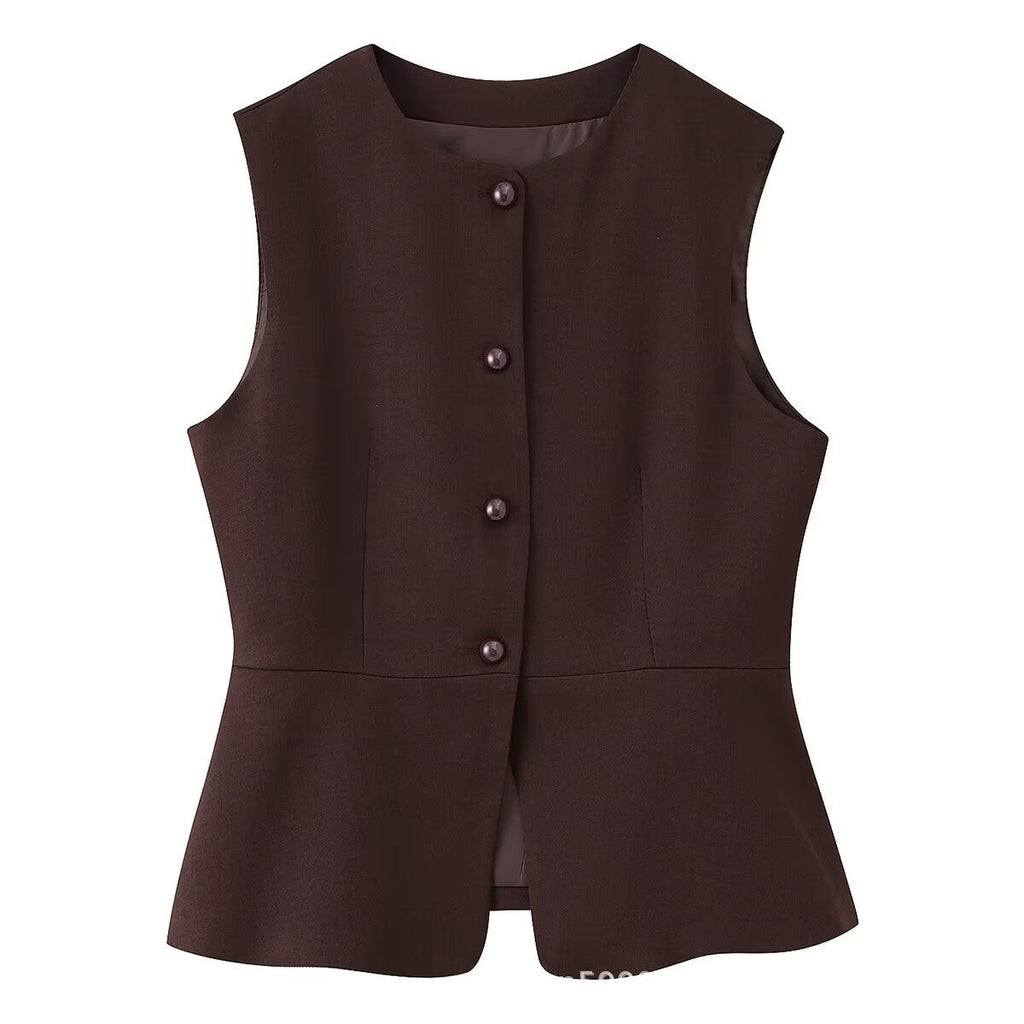 Women's Sleeveless Blazer Jacket