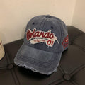 Men's Distressed Cotton Baseball Cap