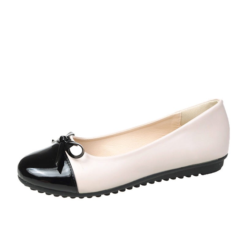 Women's Ballet Flats with Elegant Bow Accent and Non-Slip Sole