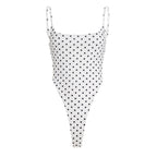 Women's High-Cut Polka Dot Swimsuit