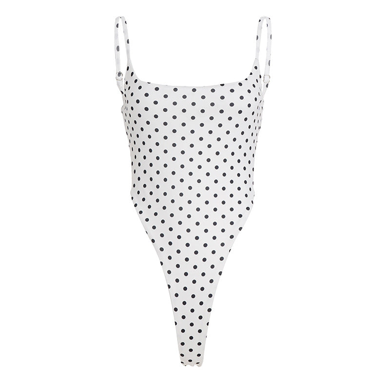 Women's High-Cut Polka Dot Swimsuit