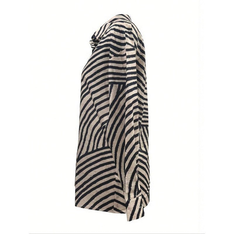 Women's Modern Shirt Blouse with Graphic Pattern