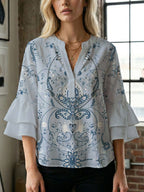 Women's Blouse with Beautiful Floral Design