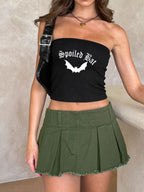 Women's Bandeau Top with Fruit Print and Form-Fitting Cut