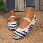 Women's Ballet Flats with Elastic Strap and Animal Print
