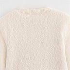Women's Bouclé Jacket with Elegant Bows and Fringes