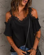 Women's Off-Shoulder Blouse with Lace Details