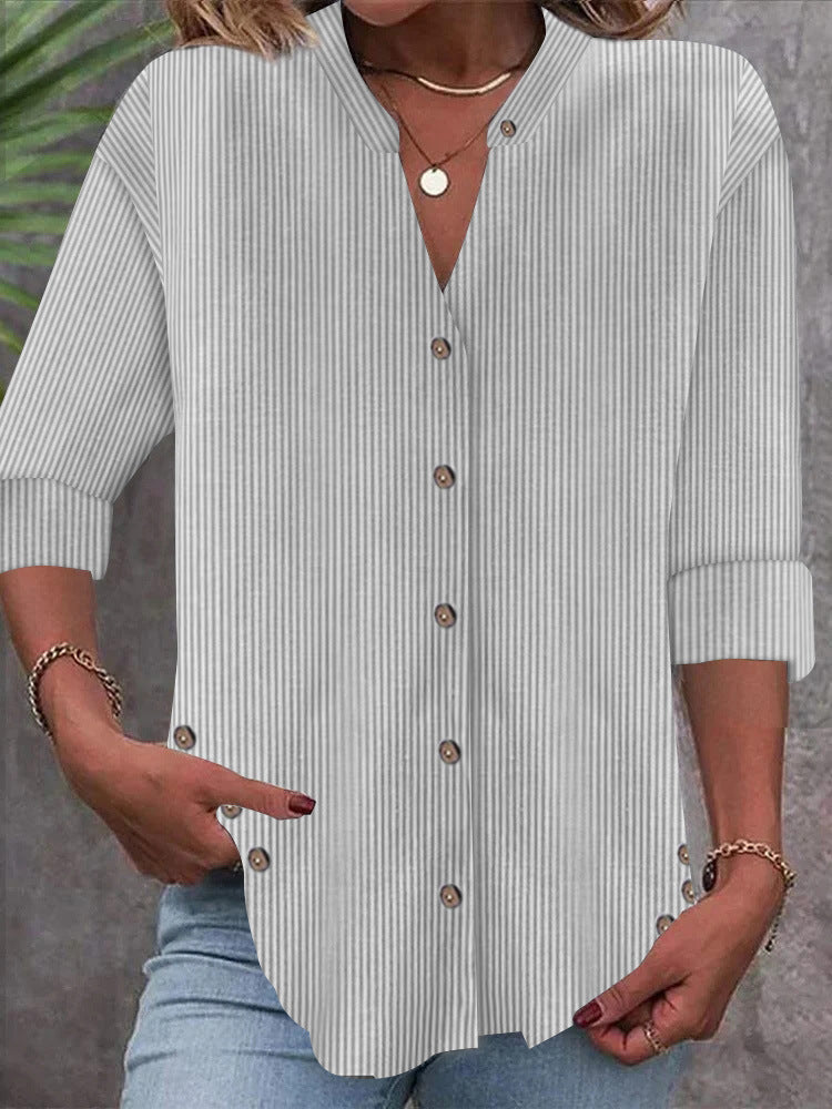 Women's Button-Down Striped Blouse