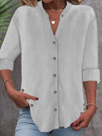 Women's Button-Down Striped Blouse