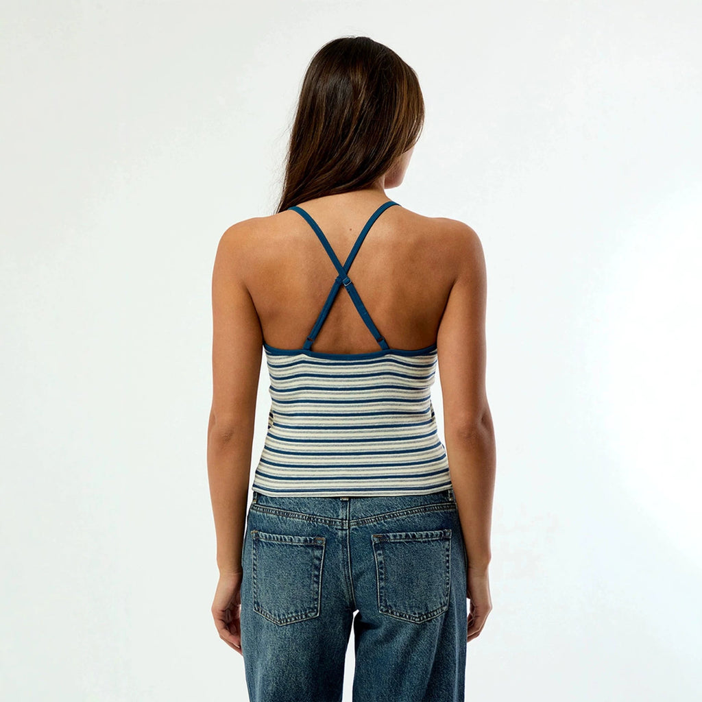 Women's Striped Camisole Top with Adjustable Straps