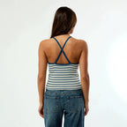 Women's Striped Camisole Top with Adjustable Straps