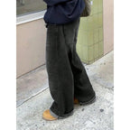 Women's High-Waist Baggy Jeans with Unique Wash
