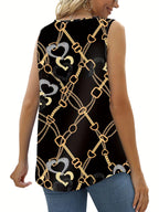 Women's Sleeveless Top with Chain Pattern